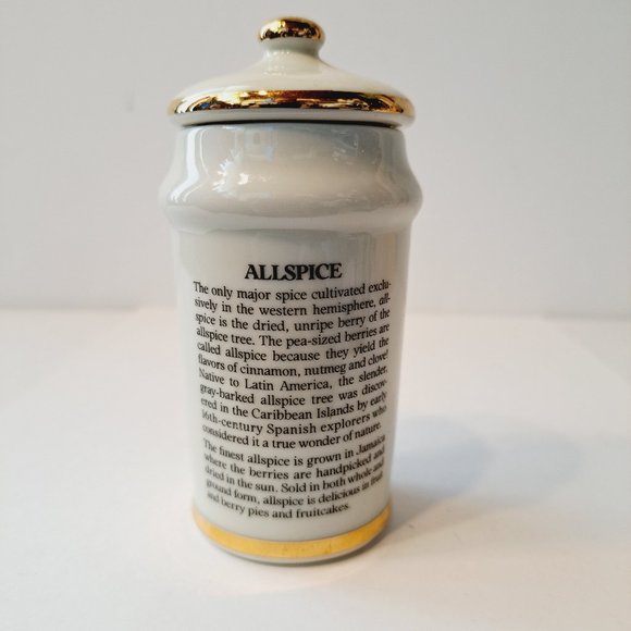 Vintage 1987 MJ Hummel Gold Trim Porcelain Spice Jars 4” Made In Japan Allspice - Picture 4 of 8